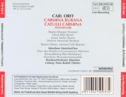 Orff: Carmina Burana; Catulli Carmina; Dithyrambi