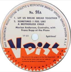 Let Us Break Bread Together / Sometimes I Feel Like a Motherless Child / Ave Maria