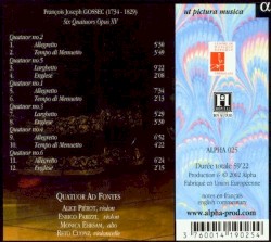 Six Quatuors œuvre XV