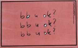 bb u ok?