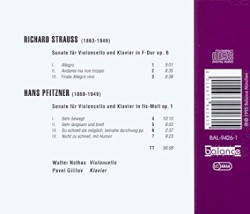 R. Strauss: Cellosonate, op. 6 / Pfitzner: Cellosonate, op. 1