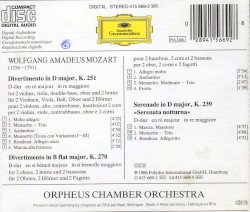 Serenata Notturna K. 239 / Divertimenti K. 251 & K. 270