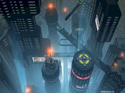 damaged mecha walking through the outskirts of neo-dubai (its dark and hell is hot)