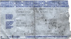 1989-05-08 early show: Corn Exchange, Cambridge, UK