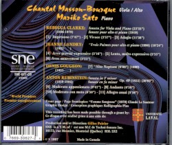 Chantal Masson-Bourque, viola and Mariko Sato, piano