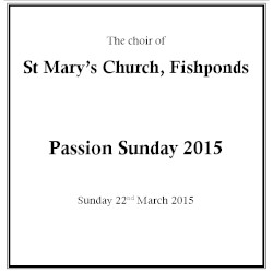 Passion Sunday 2015