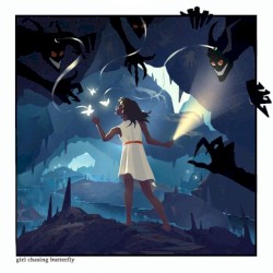Girl Chasing Butterfly