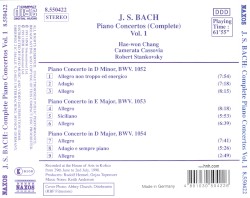 Piano Concertos (Complete), Vol. 1: BWV 1052-1054