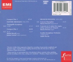 Messiaen: Turangalîla Symphony / Poulenc: Concert champêtre / Concerto in G