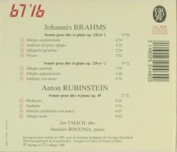 Les deux sonates pour alto et piano