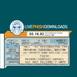 1992-05-16: The Orpheum Theatre, Boston, MA, USA