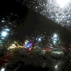 Driving on the Freeway at Night in a Storm (Cellphone Fields)