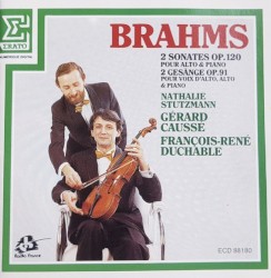 2 Sonates op. 120 pour alto & piano / 2 Gesänge op. 91 pour voix d'alto, alto & piano