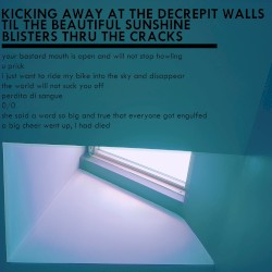 Kicking Away at the Decrepit Walls til the Beautiful Sunshine Blisters Thru the Cracks