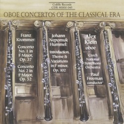 Krommer: Oboe Concertos Nos. 1 and 2 / Hummel: Introduction, Theme and Variations