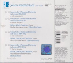 Concertos for 2 & 3 Pianos, BWV 1060, 1061, 1063, 1064