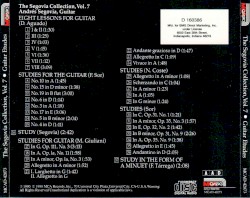 The Segovia Collection, Volume 7: Guitar Etudes