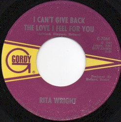 I Can’t Give You Back the Love I Feel for You