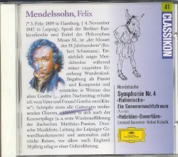 Symphonie Nr. 4 “Italienische” / Ein Sommernachtstraum / “Hebriden-Ouvertüre”