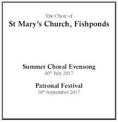 Summer Choral Evensong 2017