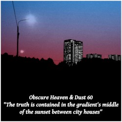 The Truth Is Contained in the Gradient’s Middle of the Sunset Between City Houses