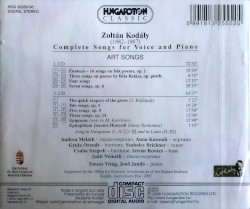 Kodály Complete Edition: Art Songs for Voice & Piano