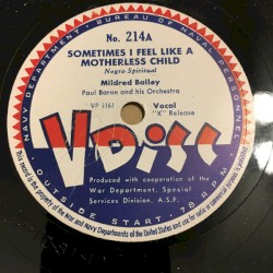 Sometimes I Feel Like a Motherless Child / Lamplighter’s Serenade / The Sunshine of Your Smile