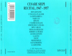 Cesare Siepi: Recital 1947 – 1957