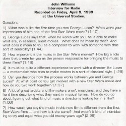 John Williams Interview 4/9/99