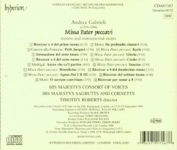 Missa Pater Peccavi, Motets and Instrumental Music