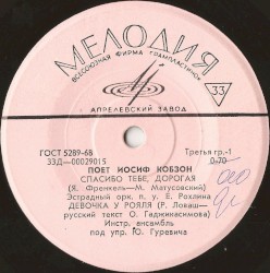 Спасибо тебе, дорогая / Девочка у рояля / Когда пройдет любовь / Мария