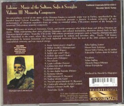 Music of the Sultans, Sufis & Seraglio, Volume III: Minority Composers