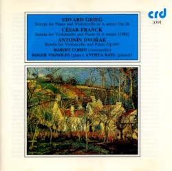 Edvard Grieg: Sonata for Piano and Violoncello in A minor Op. 36 / César Franck: Sonata for Violoncello and Piano A major (1886) / Antonín Dvořák: Rondo for Violoncello and Piano Op. 94