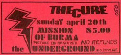 1980β04β20: The Underground, Boston, MA, USA
