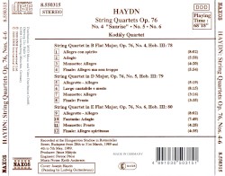 String Quartets, op. 76: No. 4 "Sunrise" / No. 5 / No. 6