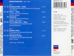 Lieutenant Kije / Chout / The Prodigal Son / Scythian Suite / Autumnal / The Stone Flower
