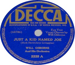 Just a Kid Named Joe / Anywhere I Hang My Hat