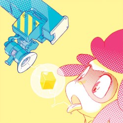 Funwari-chan with a cube