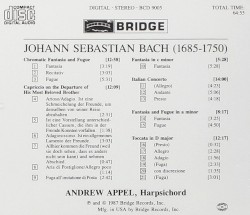 Johann Sebastian Bach, 3 Fantasias, Toccata, Capriccio, Italian Concerto