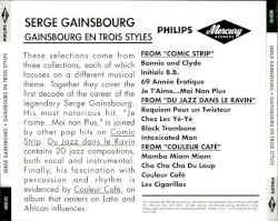 Gainsbourg en trois styles