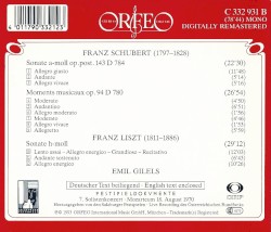 Sonate a-moll / Moments musicaux / Sonate h-moll