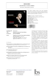 Brahms - Orchestral & Vocal Works